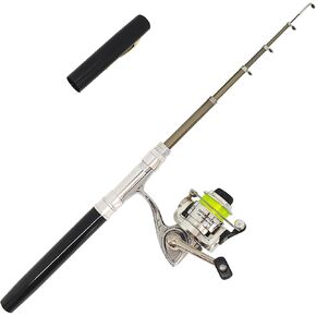 Small Mini Pen Fishing Rod and All Metal Mini 100 Spinning Reel Combo, 4.3:1 Gear Ratio, 38" Pocket Fishing Combo for All-Season Fishing