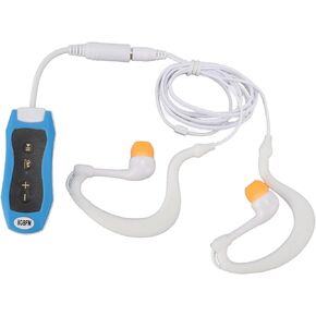 Waterproof Earphone Mp3 Player 8Gb Storage Built in Fm Radio Lightweight Compact Design Rubber ABS Comfortable Wear High Fidelity Sound Easy Navigation Swimming Outdoor Use (8GB)