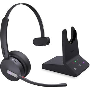Yealink WH64 Teams Mono DECT & Bluetooth Wireless Headset, 606ft Range Microsoft Certified, Single On Ear Headphone with 3X Noise Cancelling Mic, 26H Talk Time, Office Desk IP Phone, PC, Computer