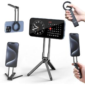 ULANZI MA30 Magnetic Phone Tripod Stand for iPhone - Aluminium Maglock Smartphone Mini Tripod Pocket Cell Phone Stand Dual-Sided Magnet Quick Mount Compatible with iPhone 16 15 14 13 12 Magsafe