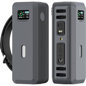 Silicone Case for Anker 737 Power Bank(24,000mAh 3-Port) 1/4-inch nut Hole, SD/SIM Card Storage Reserved Compatible with Anker 737 Power Bank Travel Protective Cover Dustproof with Handle (Black)