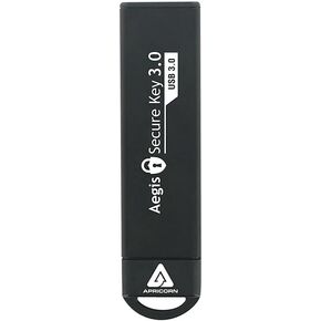 أبريكون ذاكرة فلاش USB 3.0 سيكيور كي اف اي بي اس 140-2 مستوى 3 معتمد 256 بت من ايجيس (ASK3-2TB)، اسود in Kuwait