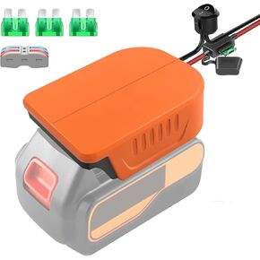 Power Wheel Adapter for Black and Decker 20V Hyper Battery DIY Adapter, with Fuse & Wire Terminal,14 Gauge Wire, 30Amp Fuse and Switch Button, for DIY RC Trucks, RC Toys, Robotics