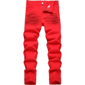 HuuPrr Men's Ripped Jeans Slim Fit Stretch Jeans Distressed Fashion Comfort Pants in Saudi Arabia