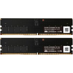 LinkMore DDR5 UDIMM 64GB Kit (2x32GB) 4800MHz (PC5-38400) Desktop Memory Module Ram (CL40 Non-ECC Unbuffered, 1.1V, 288 Pin)