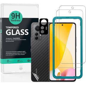 Ibywind Screen Protector for Xiaomi 12 Lite 5G 6.55",with Metal Camera Lens Protector,no bubble,easy to install