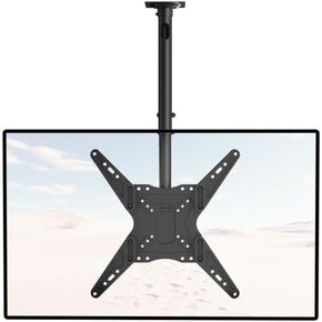WALI Ceiling TV Mount Adjustable Bracket Fits Most LED, LCD, OLED and Plasma Flat Screen Display 23 to 65 Inch, up to 110 Lbs, Mounting Holes 400x400mm (CM2365), Black