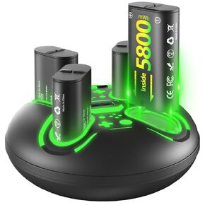 Charger for Xbox One Controller Battery Pack with 4x5800mWh USB Rechargeable Xbox One Battery Charger Station for Xbox Series X|S, Xbox One S/One X/Elite Controllers-Xbox One Accessories