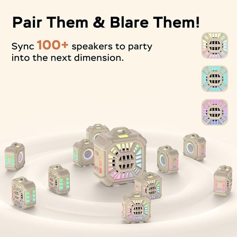 مكبر صوت Bluetooth insmy ، IP67 رابط لاسلكي صغير مقاوم للماء أكثر من 100+ مكبرات صوت ، باس كبير مزدهر ، أضواء وقت اللعب على مدار 24 ساعة/قابلة للطفرة/RGB للأضواء الخارجية/الكاياك/الشاطئ/الجولف (أسود) in Kuwait