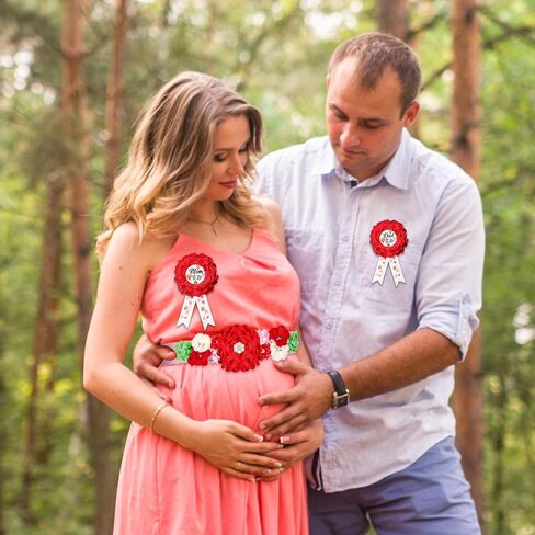 Neutral Burlap Mom to Be Sash Dad to Be Pin Baby Shower Decorations, Mommy to Be Sash Corsage Pin and Mother to be Crown Maternity Gift for Gender Reveals Party Decorations for Pregnant Keepsake Gifts in Saudi Arabia