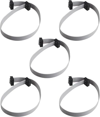 ZDE 6PCS Flat Ribbon Cable with Black 2.54mm FC 2 Row 16 Pin Female to Female Wires IDC Ribbon Connector (30cm Length) in Saudi Arabia