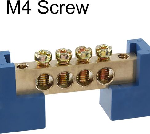 5pcs Terminal Bus Bar, 6 Position Brass Wire Terminal Block for Car Boat Marine, Bridge Design 6 * 9 Type Ground Distribution Block,Blue in Saudi Arabia