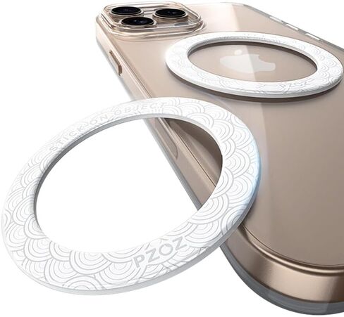 PZOZ A/B Dual-Sided (1 Set) Magnetic Ring Sticker for MagSafe iPhone 16 Holder Phone Case Suction Cup Wireless Charger Car Mount Bathroom Kitchen, for iPhone 15 14 13 12 Pro Max, Samsung (Black) in Saudi Arabia