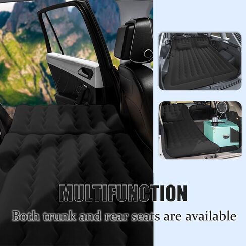 Car Air Mattress SUV Air Mattress, SUV Mattress Camping Bed with Travel Pillow Air, Foot Pier, Air Pump, Inflatable Mattress for Car Grey in Saudi Arabia