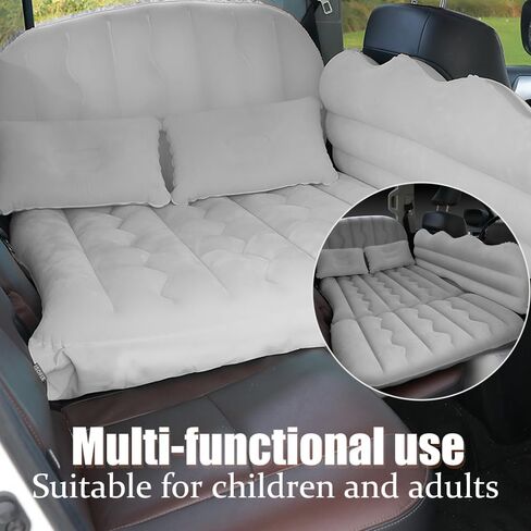 Car Air Mattress SUV Air Mattress, SUV Mattress Camping Bed with Travel Pillow Air, Foot Pier, Air Pump, Inflatable Mattress for Car Grey in Saudi Arabia
