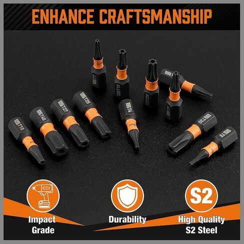 HORUSDY Impact Torx Bit Set, 36-Piece Tamper-Proof Star Bit Set (T5-T40) for Impact Driver, Tamper-Resistant Fastener Star Drive Bit, S2 Steel, 1" & 2.3" Long, with Storage Box in Saudi Arabia