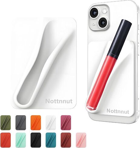 Lip Gloss Holder Phone Case Lipstick Lip Glaze Phone Case Self-Adhesive Silicone Cell Phone Case with Lip Gloss Holder for iPhone and Android Phones, Rectangular Pink in Saudi Arabia