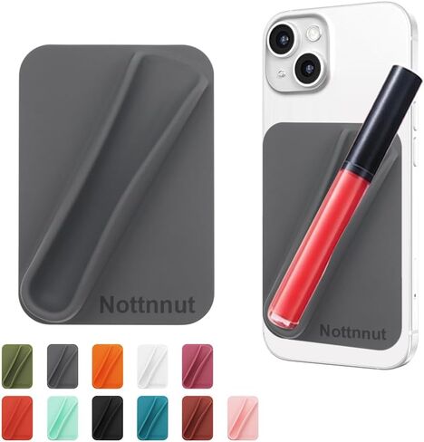 Lip Gloss Holder Phone Case Lipstick Lip Glaze Phone Case Self-Adhesive Silicone Cell Phone Case with Lip Gloss Holder for iPhone and Android Phones, Rectangular Pink in Saudi Arabia