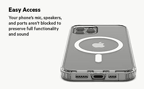 Belkin SHEERFORCE™ MagSafe Compatible Phone Case for iPhone 14 Plus with Treated Coating, Built-in Magnets, and Raised Edge Bumper for Screen & Camera Protection - Clear in Saudi Arabia