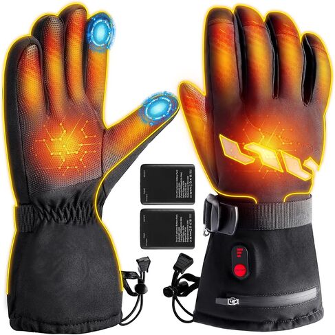 Heated Gloves for Men Women, 5000mAh Rechargeable Battery Heated Motorcycle Gloves, Electric Ski Gloves Waterproof for Winter Outdoor Cycling Hiking Camping in Saudi Arabia