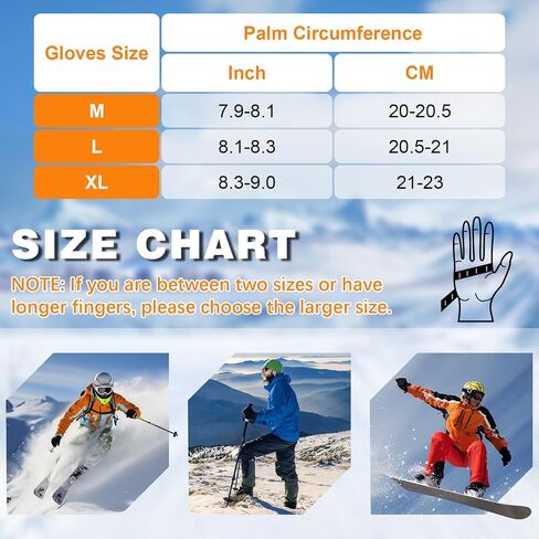 Heated Gloves for Men Women, 5000mAh Rechargeable Battery Heated Motorcycle Gloves, Electric Ski Gloves Waterproof for Winter Outdoor Cycling Hiking Camping in Saudi Arabia