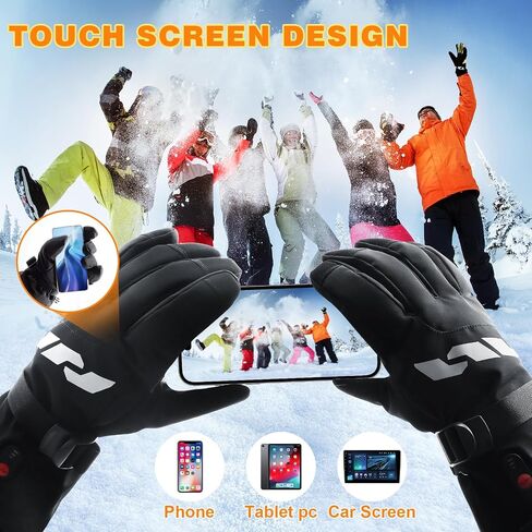 Heated Gloves for Men Women, 5000mAh Rechargeable Battery Heated Motorcycle Gloves, Electric Ski Gloves Waterproof for Winter Outdoor Cycling Hiking Camping in Saudi Arabia