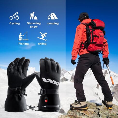 Heated Gloves for Men Women, 5000mAh Rechargeable Battery Heated Motorcycle Gloves, Electric Ski Gloves Waterproof for Winter Outdoor Cycling Hiking Camping in Saudi Arabia