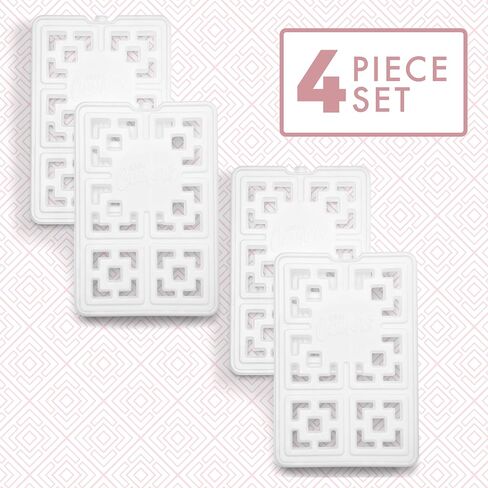 Cool Coolers Fashion Ice by Fit & Fresh, Slim Ice Packs, Unique Ice Pack Design for Womens Lunch Bag, Space Saving Reusable Ice Packs for Lunch Boxes, Cooler Ice Packs, Pearl White in Saudi Arabia
