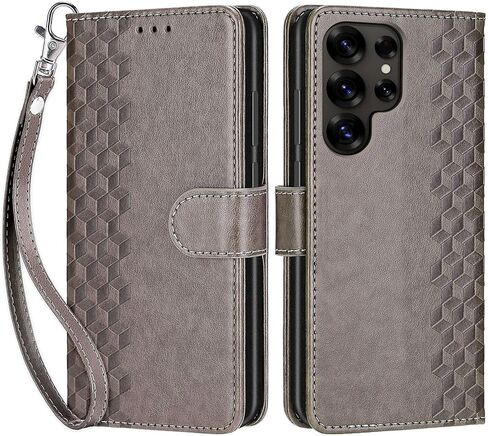 Designed for Samsung Galaxy S25 Ultra Case Wallet,Women Flip Folio Cover with Embossed PU Leather Stand Credit Card Holders Slots Wrist Strap Phone Case for Samsung S25 Ultra (Rose Gold) in Saudi Arabia