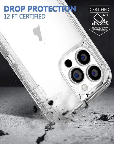 JGS for iPhone 13 Pro Max Case 6.7", Military Grade 3 in 1 Heavy Duty Shockproof/Drop Proof Case with 2 PCS Tempered Glass Screen Protector, includes Holster Clip Kickstand (Black) in Saudi Arabia