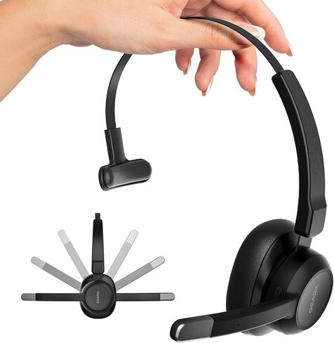 GearIT Wireless Headset with Mic - Stereo 5.4 Bluetooth Headphones with Advanced AI Noise Cancelling Microphone for Work, Home, Computers & Phone Calls - Dual Connect, PC Headset with Mute Button in Saudi Arabia