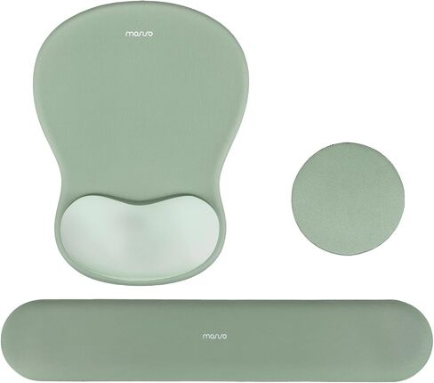 Mossoo Wrist Rest Prest for Mouse Pad & Keyboard Set ، Mousepad & Corced Mousepad & Coaster Base Base Base Base/Office Cushion سهلة مع قطعة قماش ناعمة ورغوة للذاكرة المقعرة والأرجواني والأرجواني in Saudi Arabia