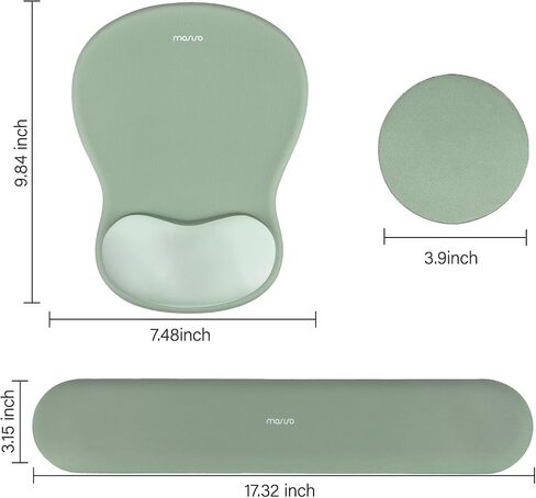 Mossoo Wrist Rest Prest for Mouse Pad & Keyboard Set ، Mousepad & Corced Mousepad & Coaster Base Base Base Base/Office Cushion سهلة مع قطعة قماش ناعمة ورغوة للذاكرة المقعرة والأرجواني والأرجواني in Saudi Arabia
