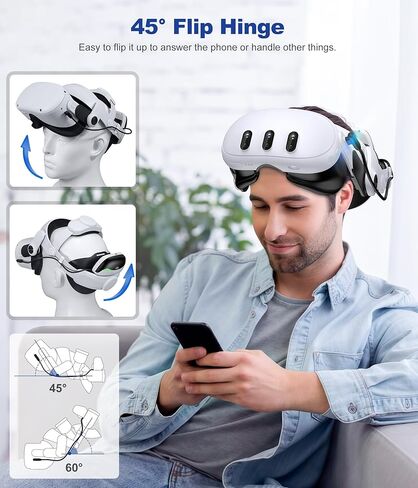 Battery Head Strap for Quest 3/Quest 3S/Quest 2, Magnetic Battery Pack for Extra 2-3H Playtime, LED Digital Display, with Magnetic Charging Dock, Enhanced Comfort and Balance, Lightweight in Saudi Arabia