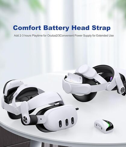 Battery Head Strap for Quest 3/Quest 3S/Quest 2, Magnetic Battery Pack for Extra 2-3H Playtime, LED Digital Display, with Magnetic Charging Dock, Enhanced Comfort and Balance, Lightweight in Saudi Arabia