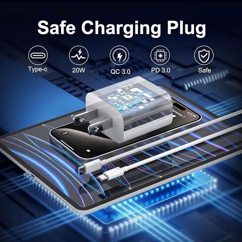iPad Pro 13 USB C Charger,[2Pack] Type C Charger Fast Charging Brick Block with 6FT Long USB C to C Fast Charging Cable Cord for iPad Pro 12.9/11 inch,iPad Air 6th/5th/4th,iPad Mini 6th,iPad 10th in Saudi Arabia