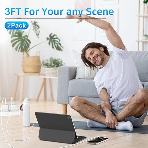 iPad Pro 13 USB C Charger,[2Pack] Type C Charger Fast Charging Brick Block with 6FT Long USB C to C Fast Charging Cable Cord for iPad Pro 12.9/11 inch,iPad Air 6th/5th/4th,iPad Mini 6th,iPad 10th in Saudi Arabia
