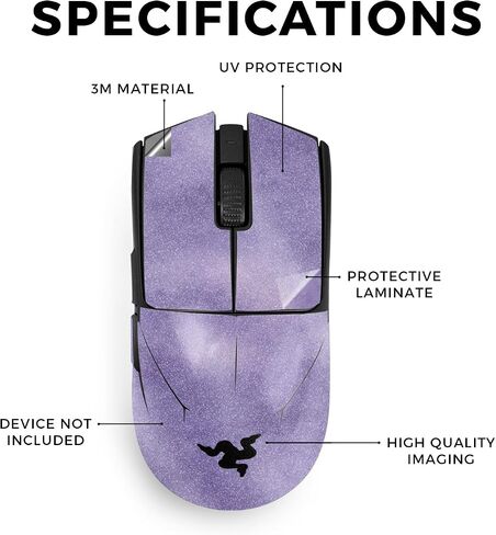 Carbon Fiber Mouse Skin Compatible with Razer Viper V3 Pro - Girly Marble Dazzle - Premium 3M Vinyl Protective Wrap Decal Cover - Easy to Apply | Crafted in The USA by MightySkins in Saudi Arabia
