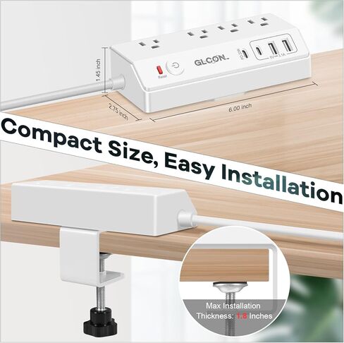 8-OTELT POWER STRIP TOWER | سلك التمديد طوله 15 قدمًا مع منافذ متعددة ، 4 منافذ USB ، قابس مسطح | محطة شحن متعددة المكونات | برج واقي لتوفير الفضاء للمكتب والمكتب والمنزل والغرفة in Kuwait