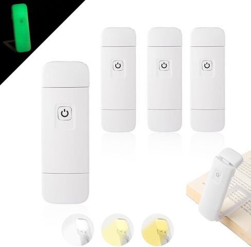 Kunhe 4 Pack USB القابلة لإعادة الشحن أضواء كتاب للقراءة في Night Book Light Readsories Kids Clip on Book Lamp Kids Book Book Stockers Austchers Hisp in Kuwait