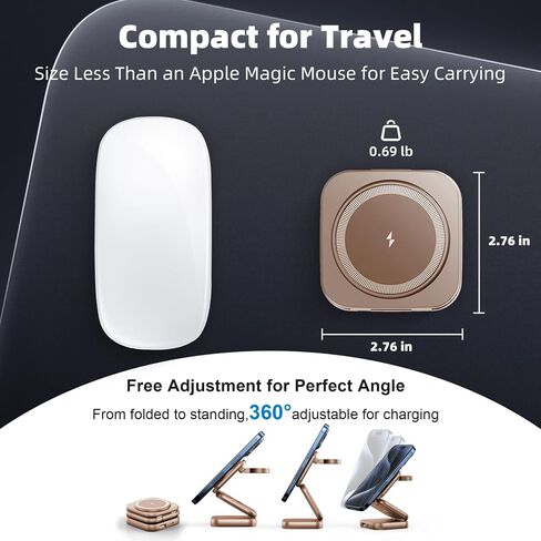 Wireless Charger for Magsafe, AC Island 5-in-1 Evolved Charging Stand, 15W Max Fast Portable Magnetic Station, Foldable for iPhone 16/15/14/13 Series, Apple Watch, AirPods (with 35W Adapter) in Saudi Arabia