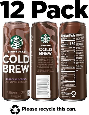 Starbucks Cold Brew Coffee ، 3 نكهة مجموعة متنوعة ، 11 علب أوقية (12 حزمة) ، مشروب القهوة المتميز ، القهوة المثلجة in Kuwait