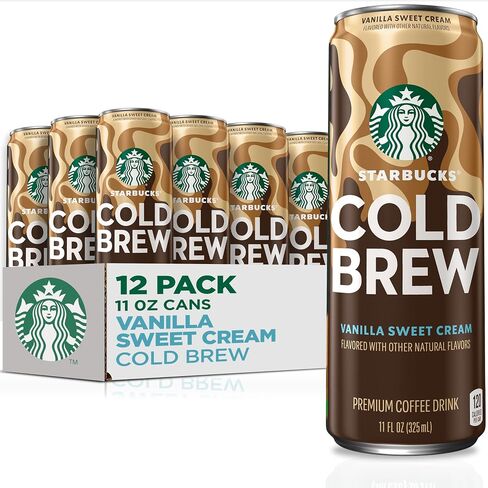 Starbucks Cold Brew Coffee, 3 Flavor Variety Pack, 11 fl oz Cans (12 Pack), Premium Coffee Drink, Iced Coffee in Saudi Arabia