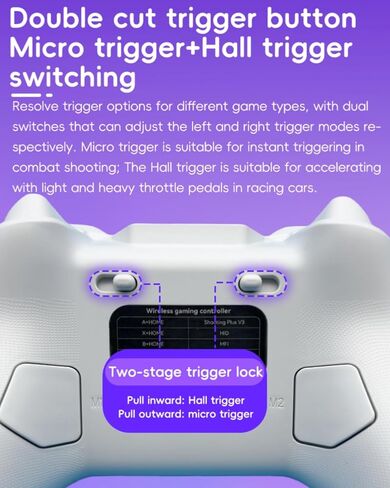 COOBILE Wireless Gaming Controller, Bluetooth Gamepad with Hall Joystick, hall trigger, Macro Back Key, no blind zones, support six-axis somatosensory,for iOS, Android, PC, Switch, Steam (Black) in Kuwait