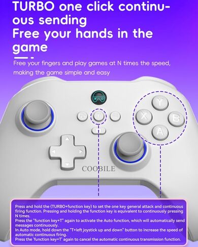 COOBILE Wireless Gaming Controller, Bluetooth Gamepad with Hall Joystick, hall trigger, Macro Back Key, no blind zones, support six-axis somatosensory,for iOS, Android, PC, Switch, Steam (Black) in Kuwait
