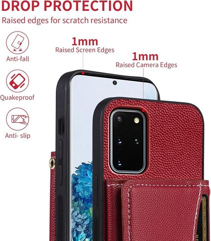 Phone Case for Samsung Galaxy S20 Plus S20+ 5G Wallet Cover with Crossbody Shoulder Strap and Leather Credit Card Holder Pocket Slim Stand S20+5G S20plus 20S + S2O S 20 20+ G5 Girls Blue in Saudi Arabia