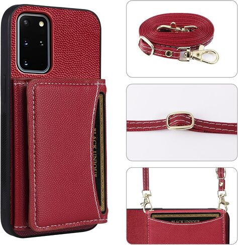 Phone Case for Samsung Galaxy S20 Plus S20+ 5G Wallet Cover with Crossbody Shoulder Strap and Leather Credit Card Holder Pocket Slim Stand S20+5G S20plus 20S + S2O S 20 20+ G5 Girls Blue in Saudi Arabia