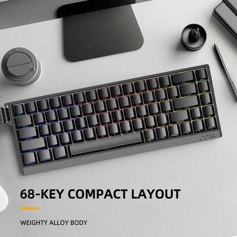 IROK MU68PRO Rapid Trigger Magnetic Switch Keyboard, Aluminum CNC Frame Mechanical Keyboard, 65% TKL Hot Swapped RGB Programmable Wired Gaming Keyboard for Win/Mac Gamer-White in Saudi Arabia