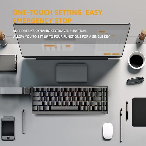 IROK MU68PRO Rapid Trigger Magnetic Switch Keyboard, Aluminum CNC Frame Mechanical Keyboard, 65% TKL Hot Swapped RGB Programmable Wired Gaming Keyboard for Win/Mac Gamer-White in Saudi Arabia