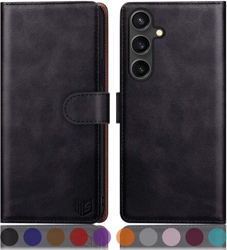 SUANPOT متوافق مع Samsung Galaxy S25 Wallet Case مع RFID حظر حامل بطاقة الائتمان ، Flip Book Pu Leather Protective Women Men for Samsung S25 Case Brown in Kuwait